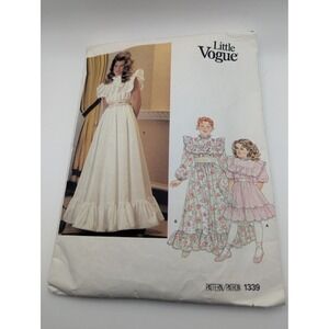 Little Vogue Pattern 1339 Girls Dress Size 12-14 Ruffled Gown Complete Vintage